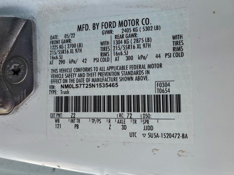 2022 Ford Transit Connect Utility / Service van