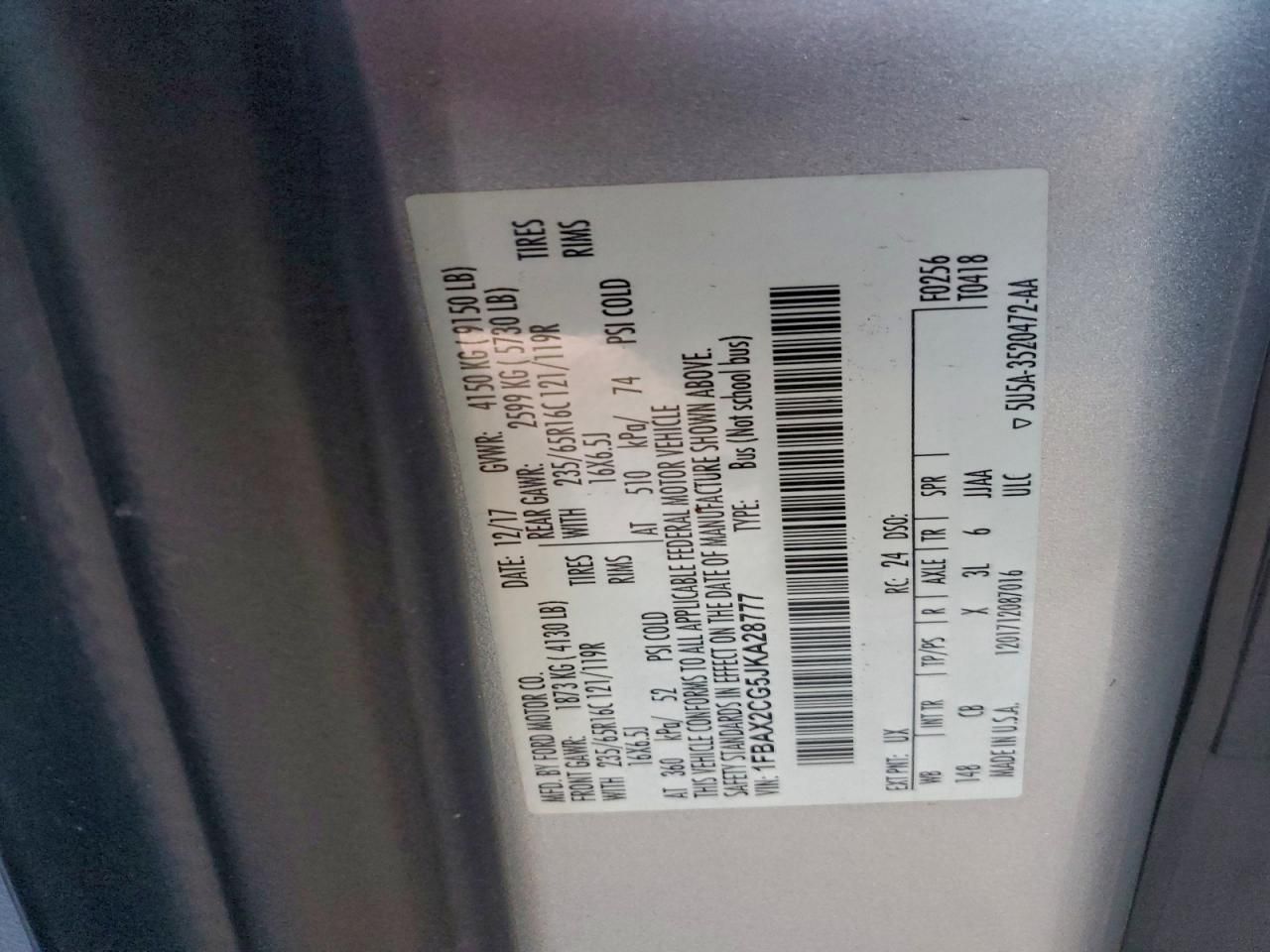 2018 Ford Transit T-350