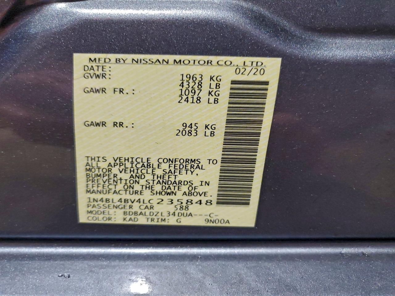 2020 Nissan Altima s