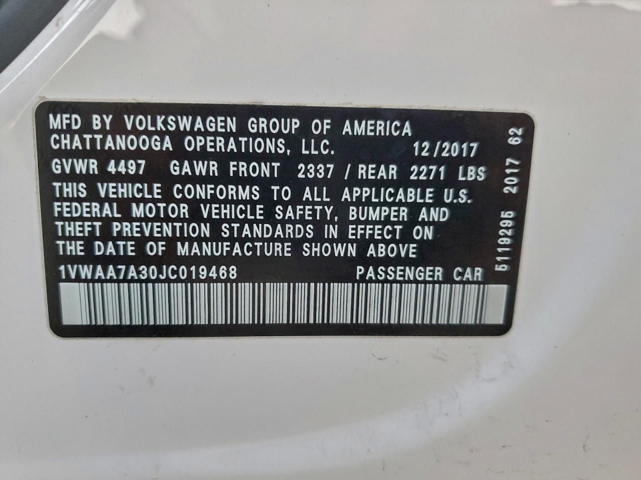 2018 Volkswagen Passat s