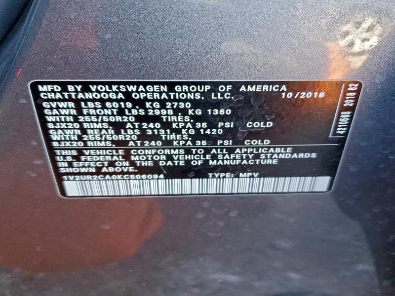 2019 Volkswagen Atlas se