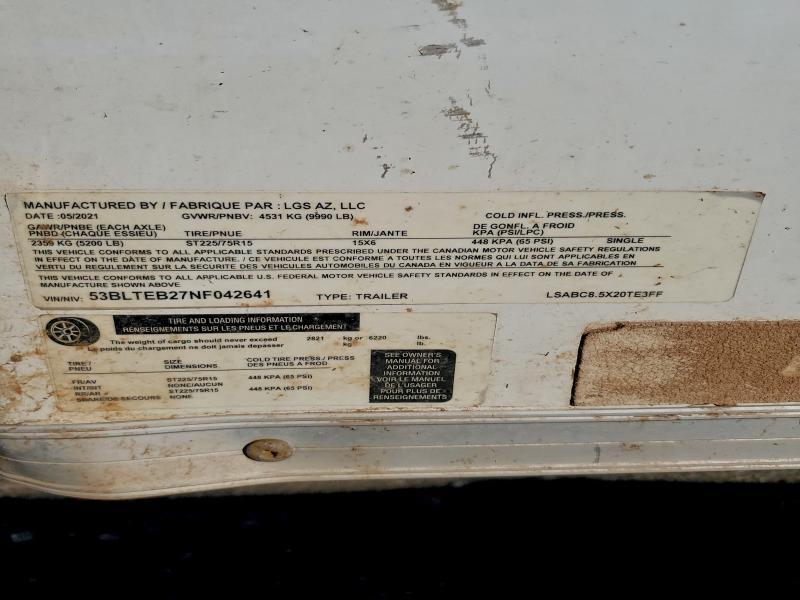 2022 LGS LSABC8.5X20TE3FF Enclosed Cargo Trailer