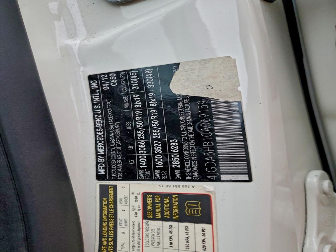 2012 Mercedes-Benz Ml 350 4matic