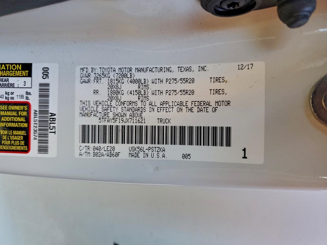 2018 Toyota Tundra Crewmax 1794