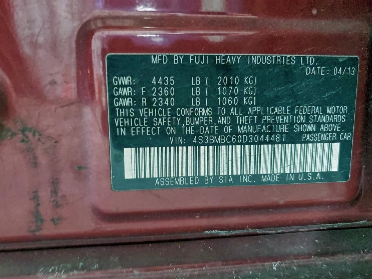 2013 Subaru Legacy 2.5i Premium