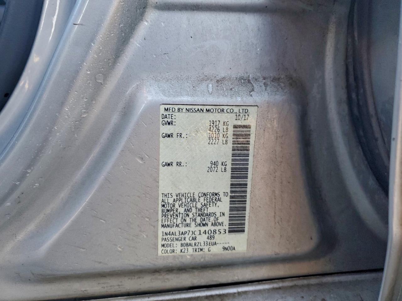 2018 Nissan Altima 2.5