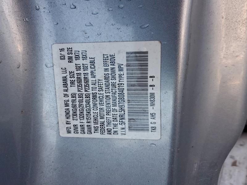 2016 Honda Odyssey Touring