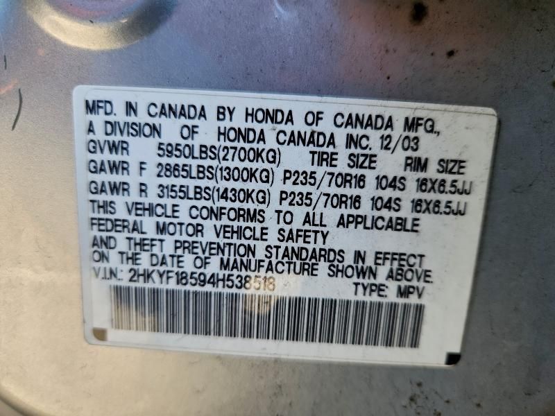 2004 Honda Pilot exl