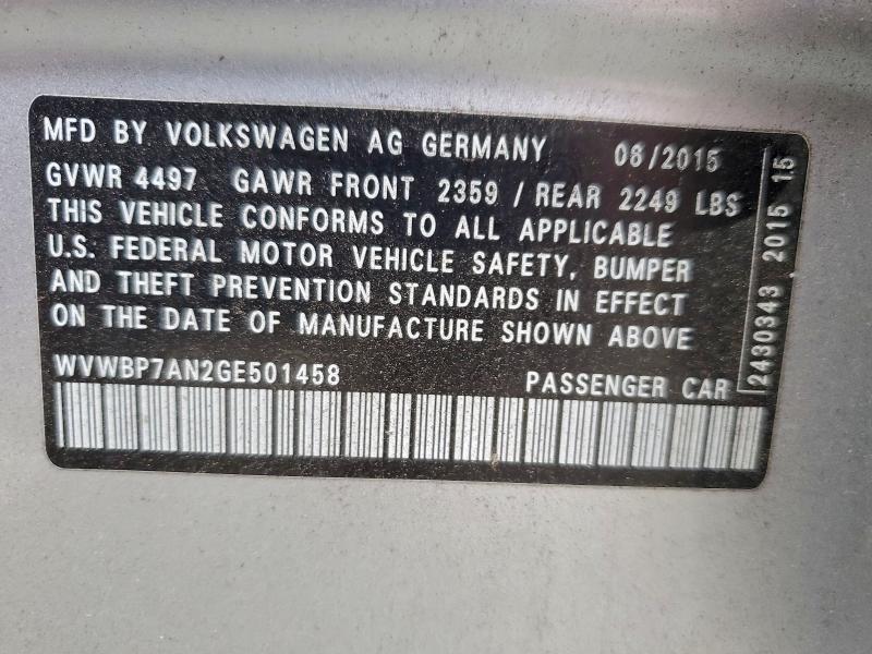 2016 Volkswagen Cc Base