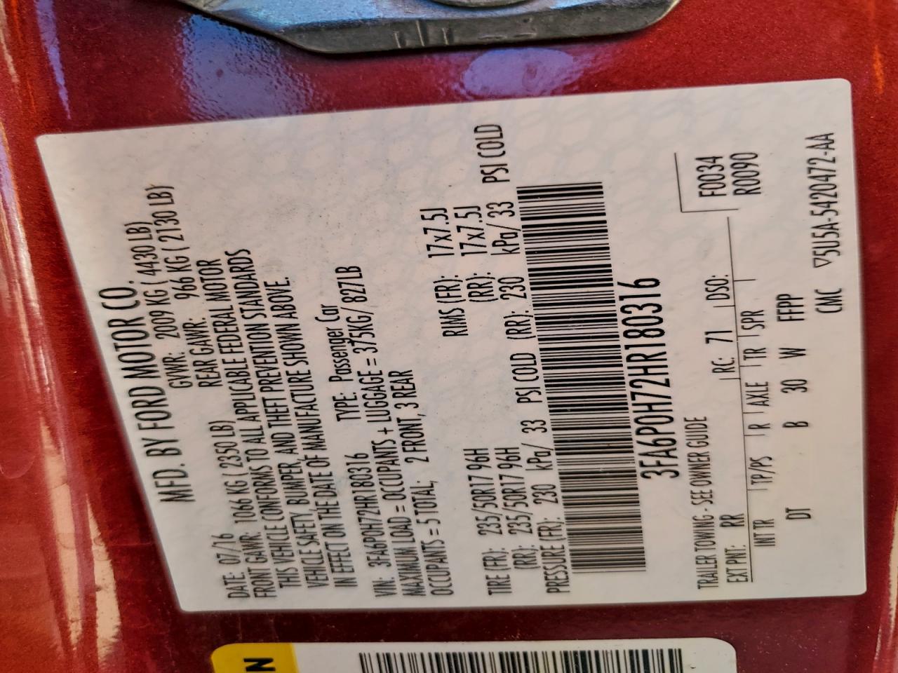 2017 Ford Fusion se