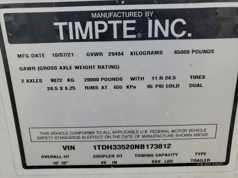 2022 Timpte Grain Trailer