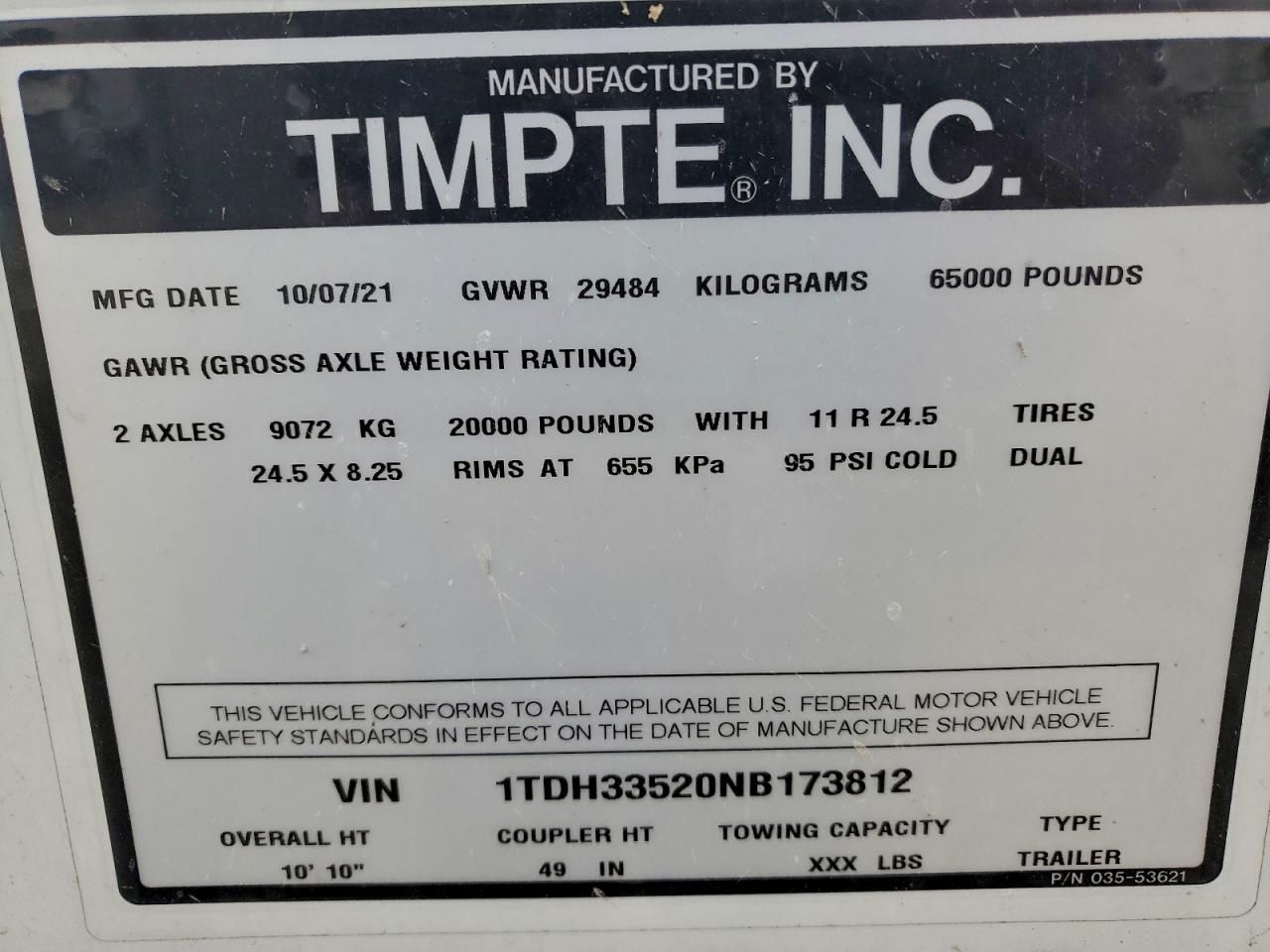 2022 Timpte Grain Trailer