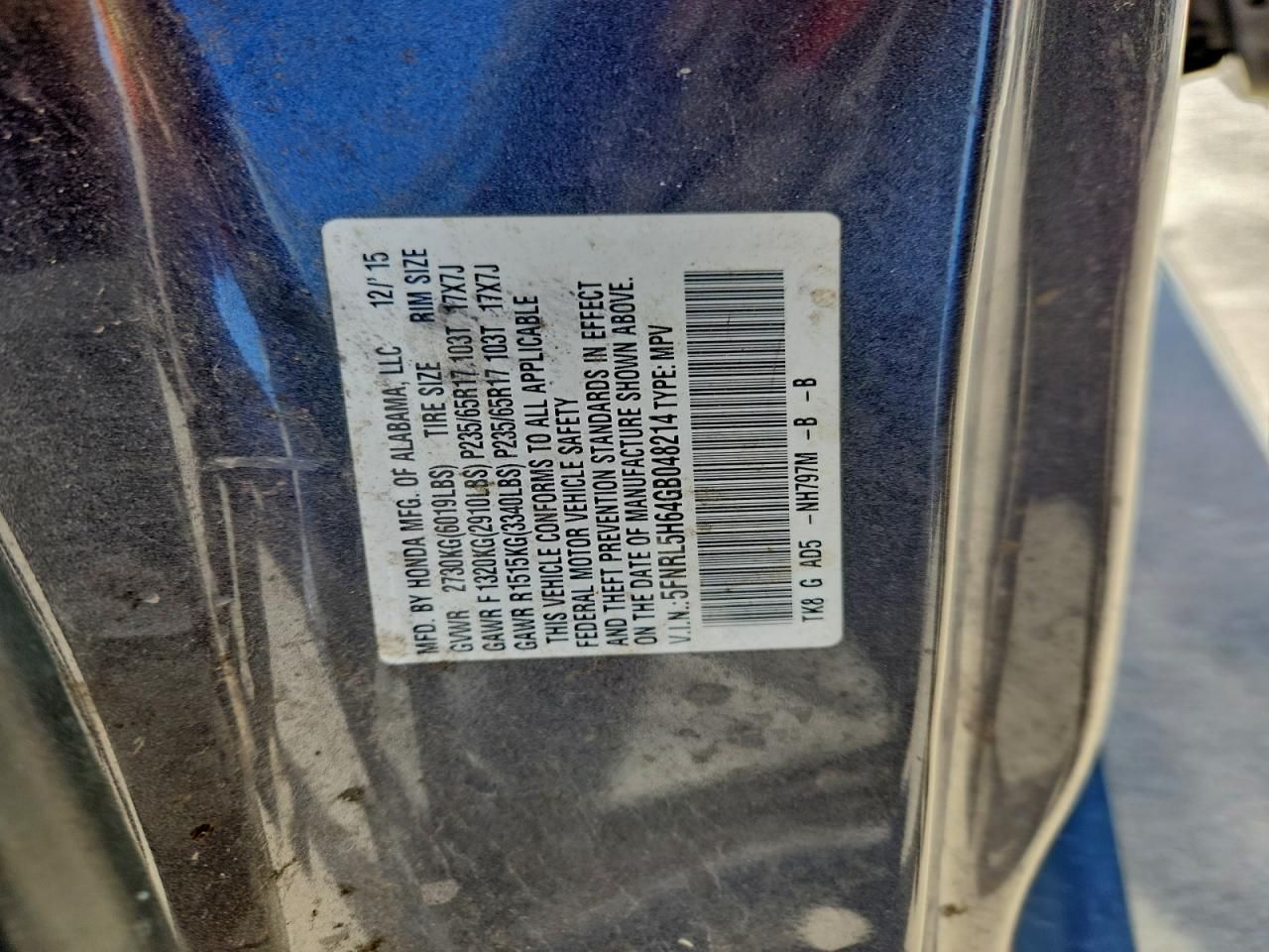 2016 Honda Odyssey exl