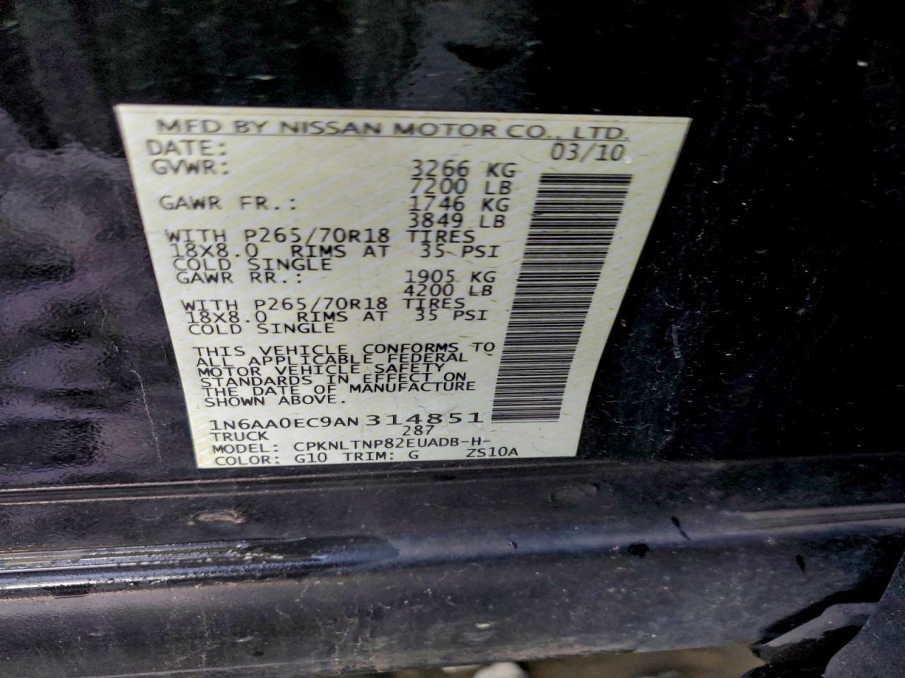 2010 Nissan Titan xe