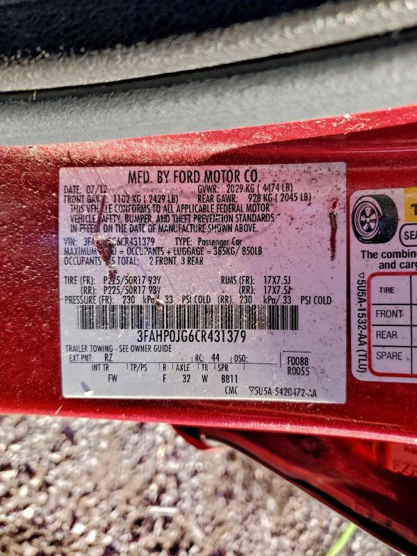 2012 Ford Fusion sel