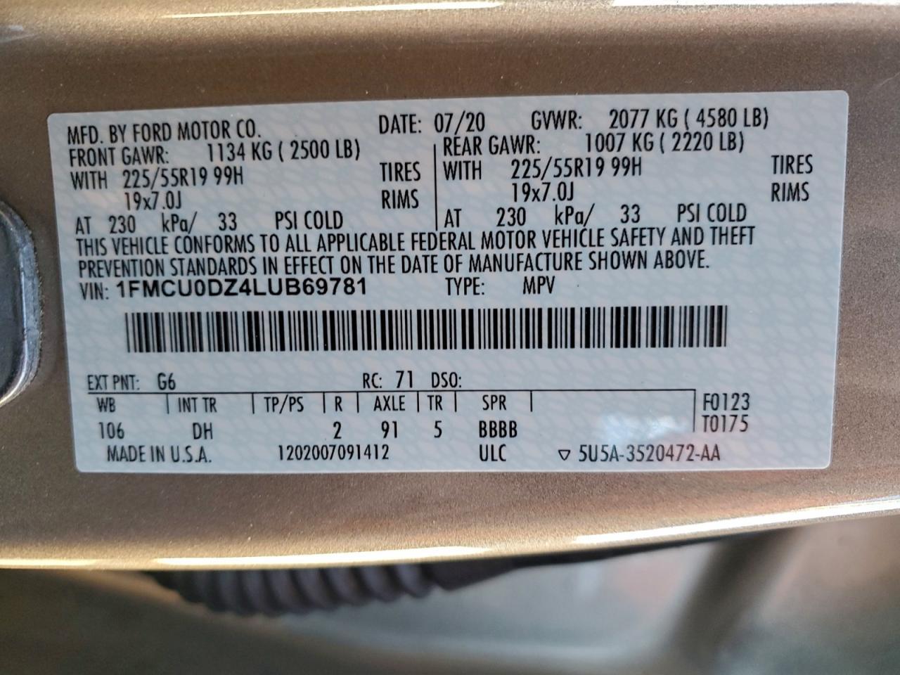 2020 Ford Escape Titanium