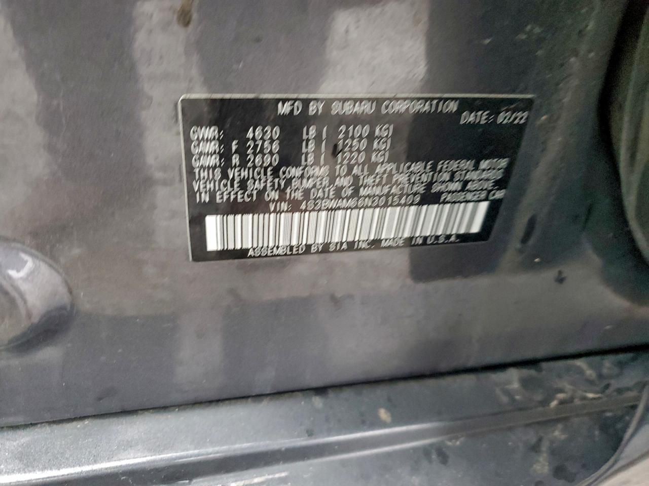 2022 Subaru Legacy Limited