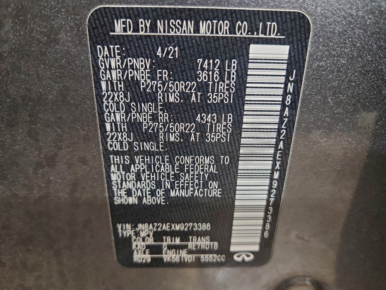 2021 Infinity Qx80