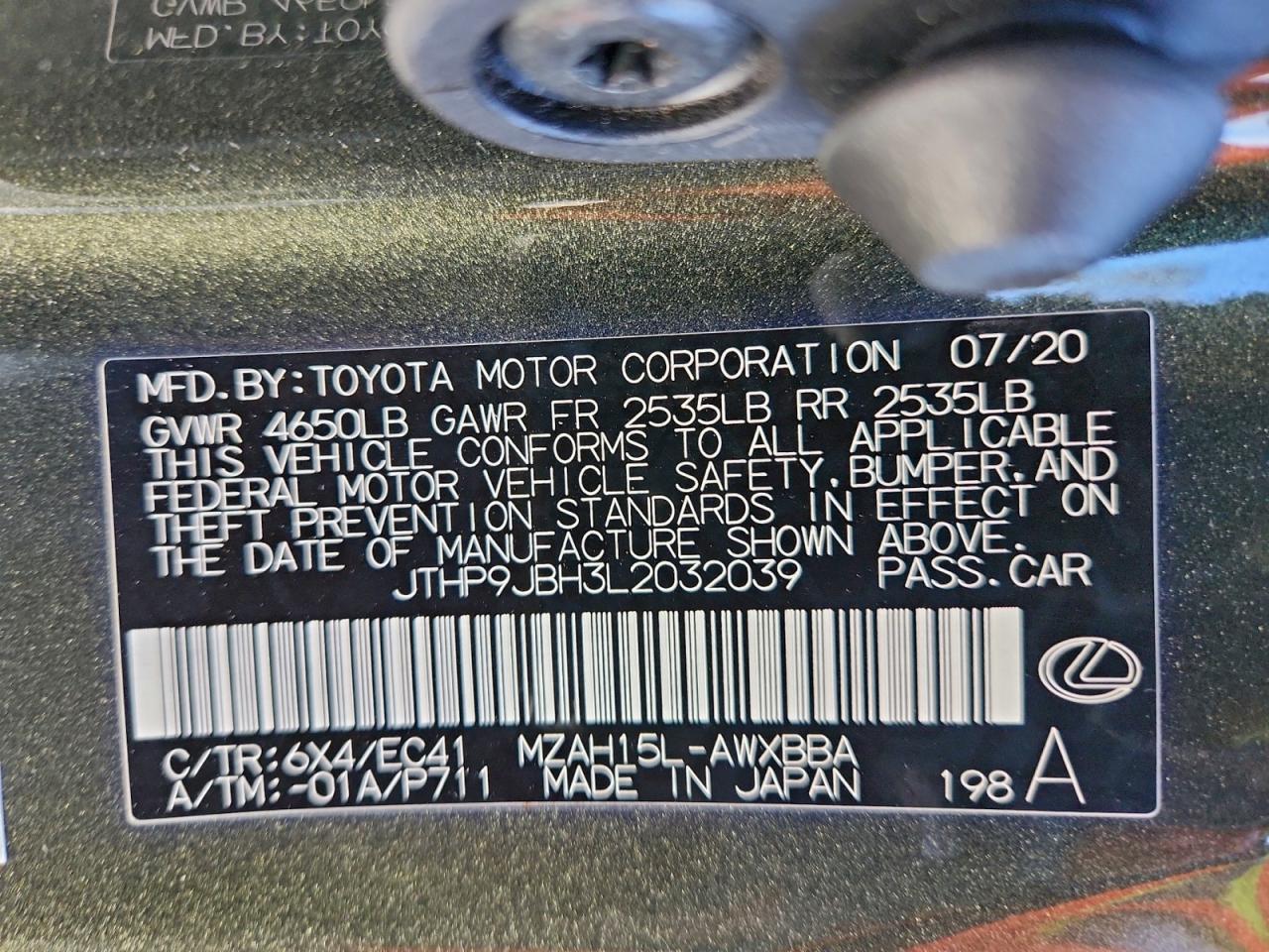 2020 Lexus Ux 250h Base