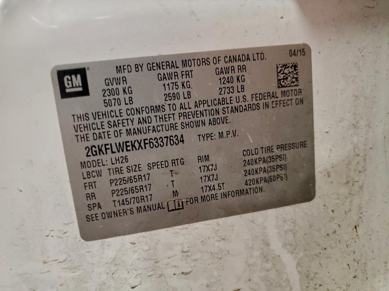 2015 GMC Terrain sle