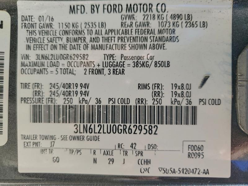 2016 Lincoln Mkz Hybrid