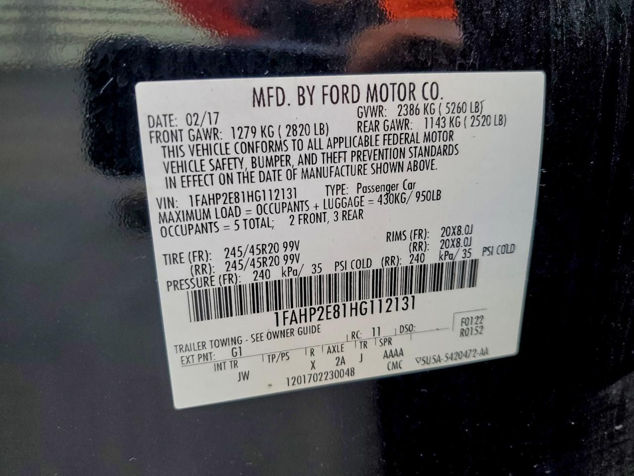 2017 Ford Taurus sel