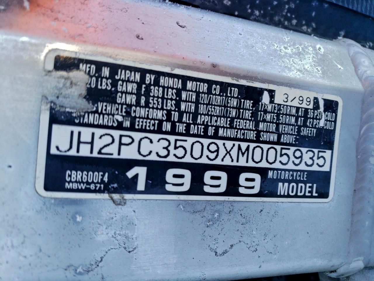 1999 Honda CBR600 F4