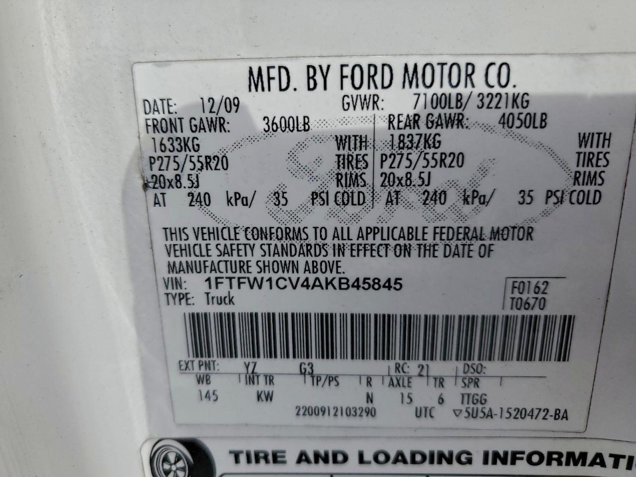 2010 Ford F150 Supercrew