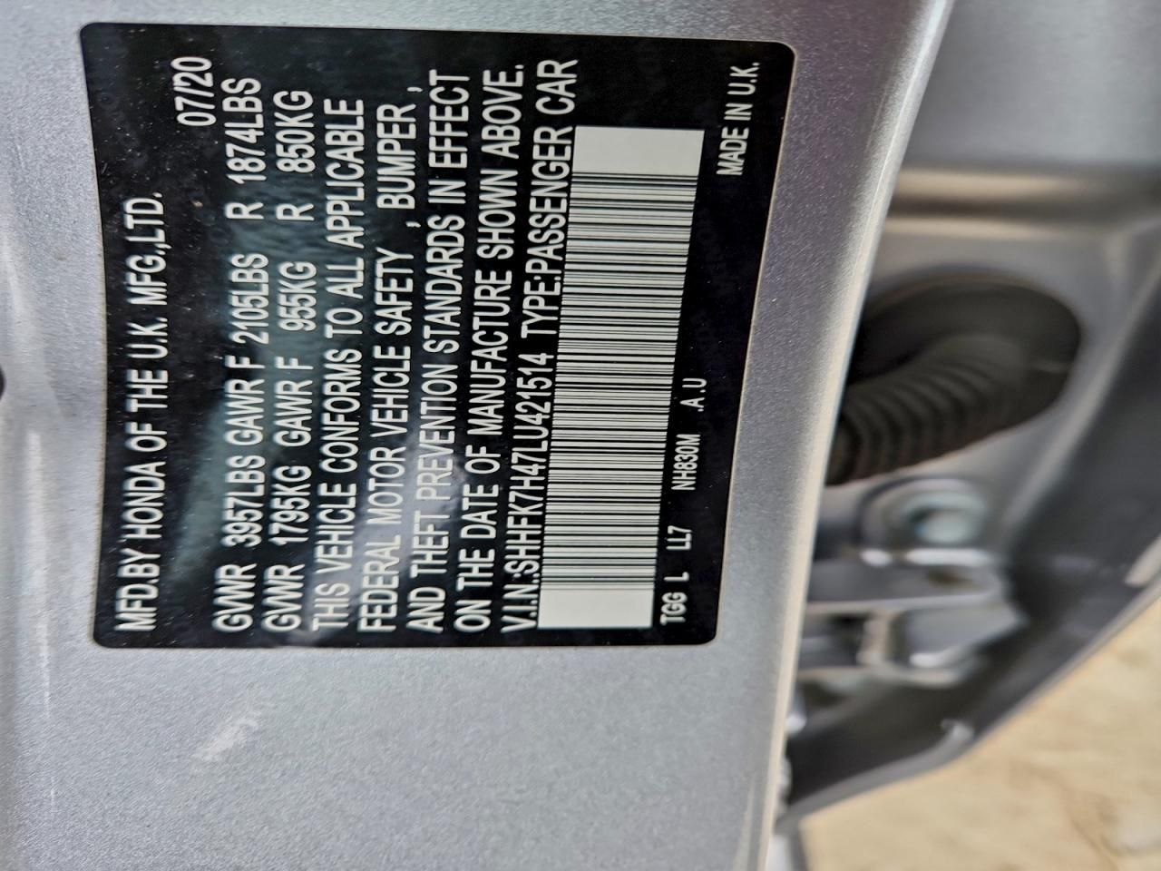 2020 Honda Civic Sport