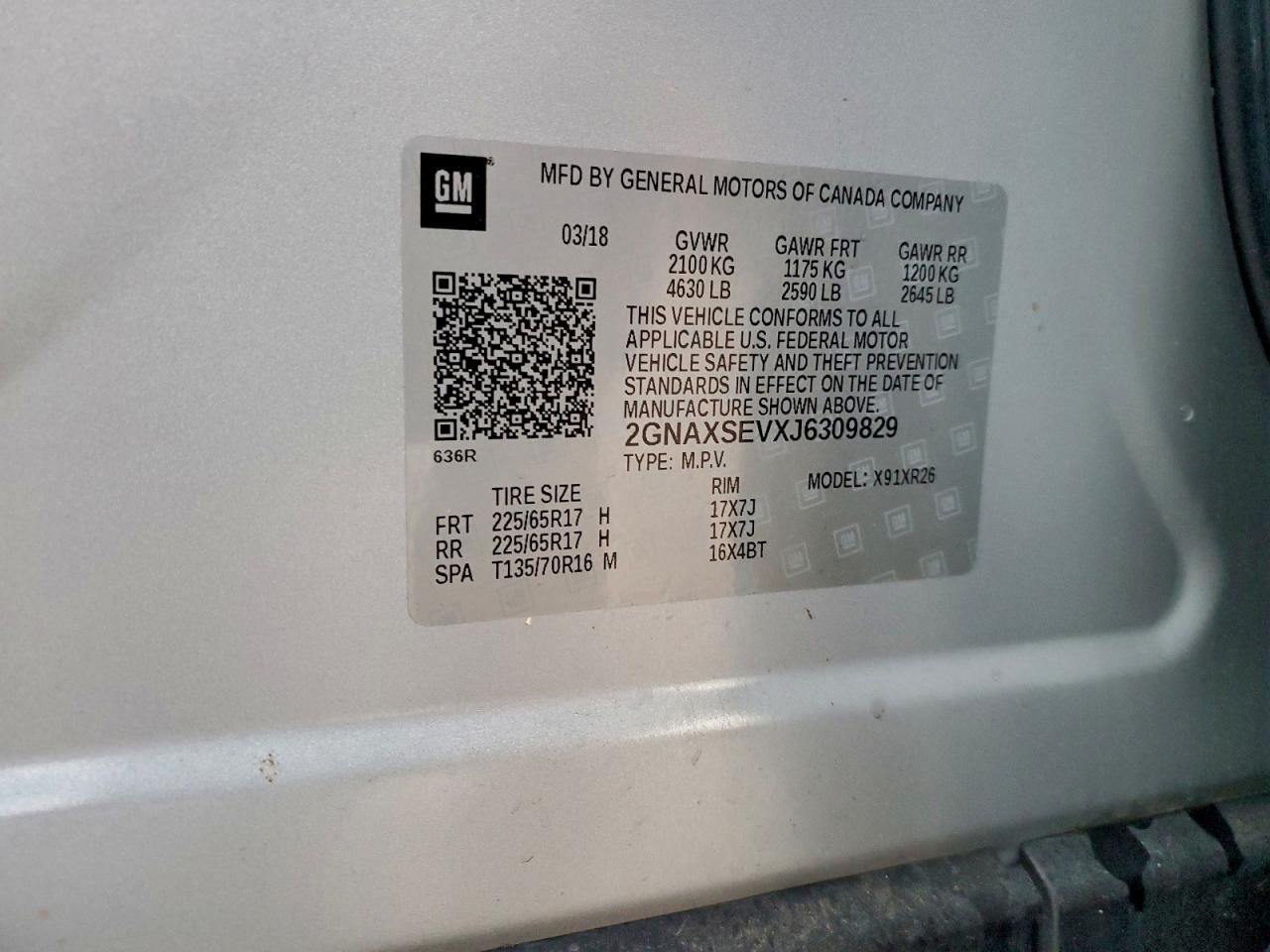 2018 Chevrolet Equinox lt