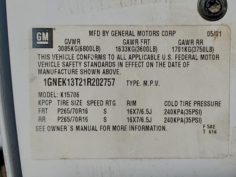 2001 Chevrolet Tahoe K1500