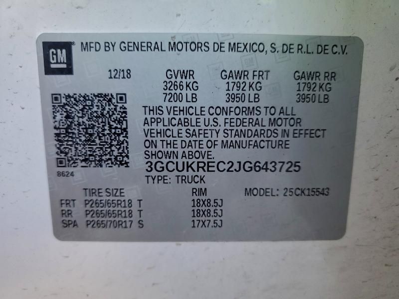 2018 Chevrolet Silverado K1500 lt