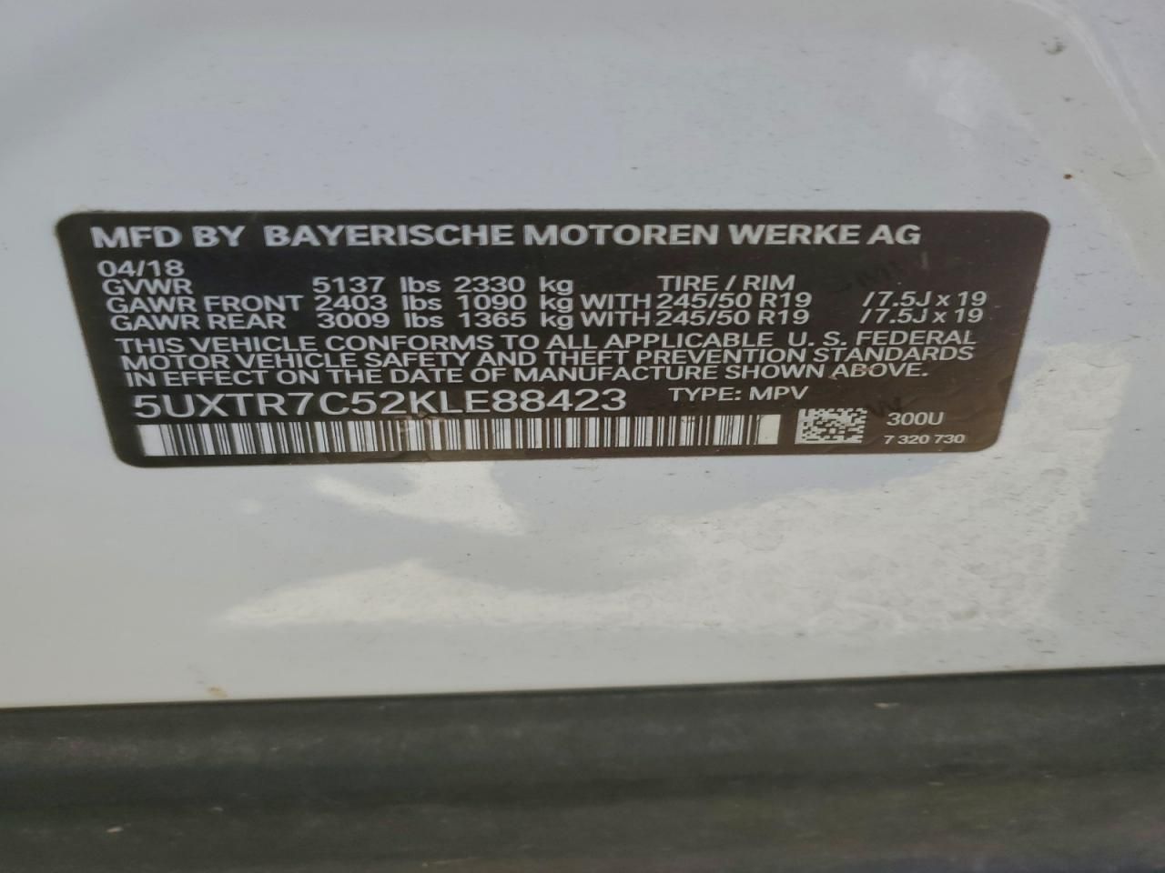 2019 BMW X3 Sdrive30i