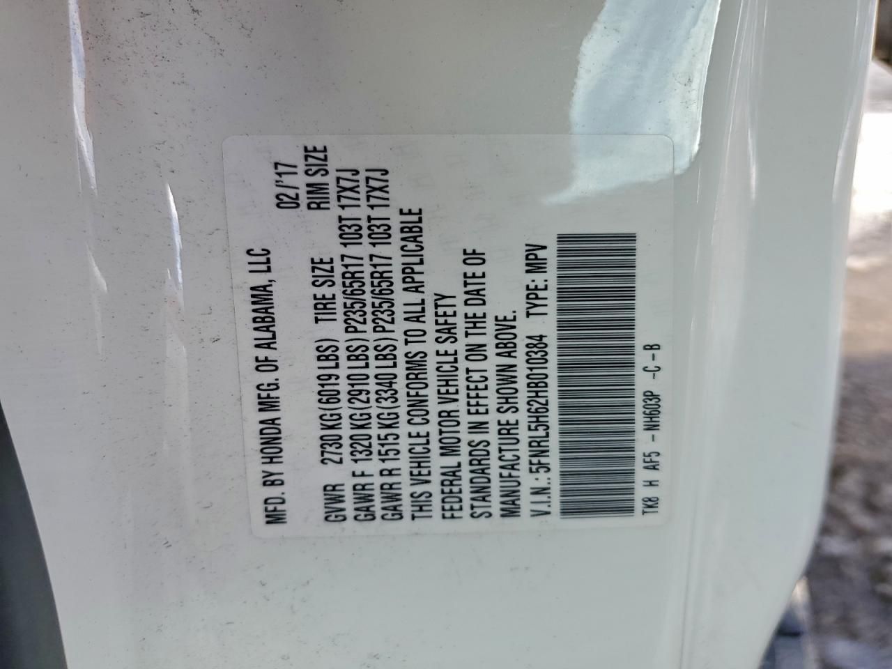 2017 Honda Odyssey exl