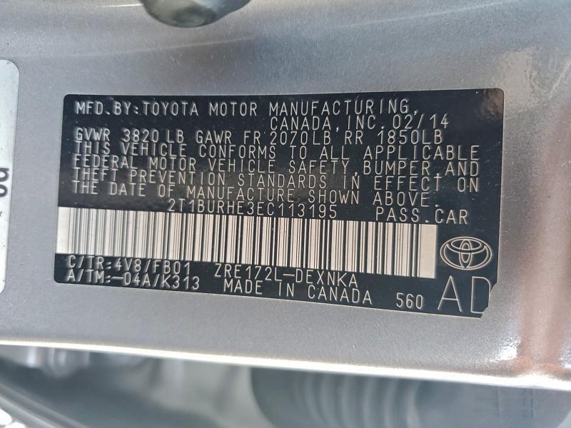 2014 Toyota Corolla le