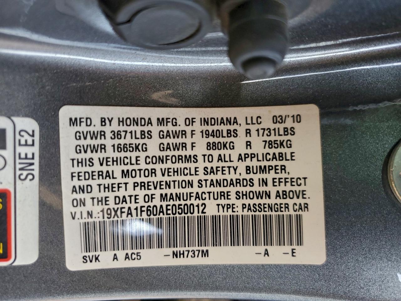 2010 Honda Civic Lx-s