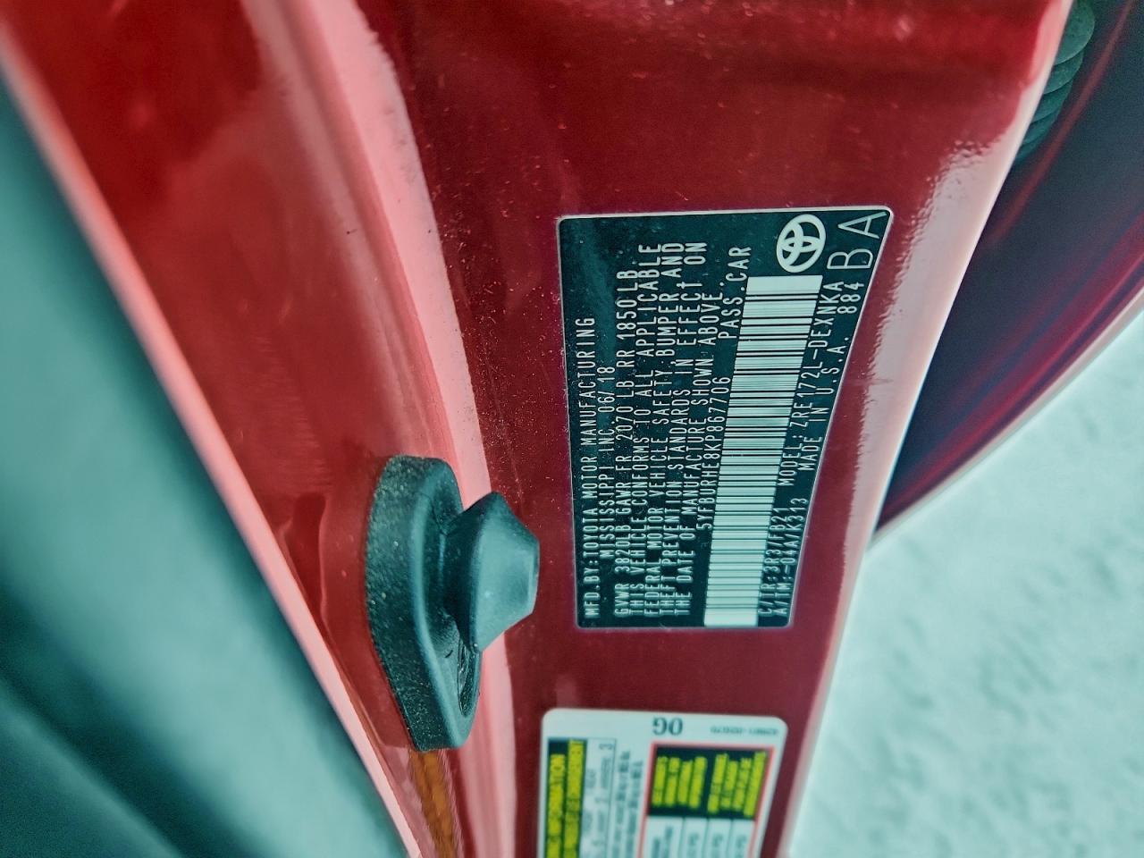 2019 Toyota Corolla l