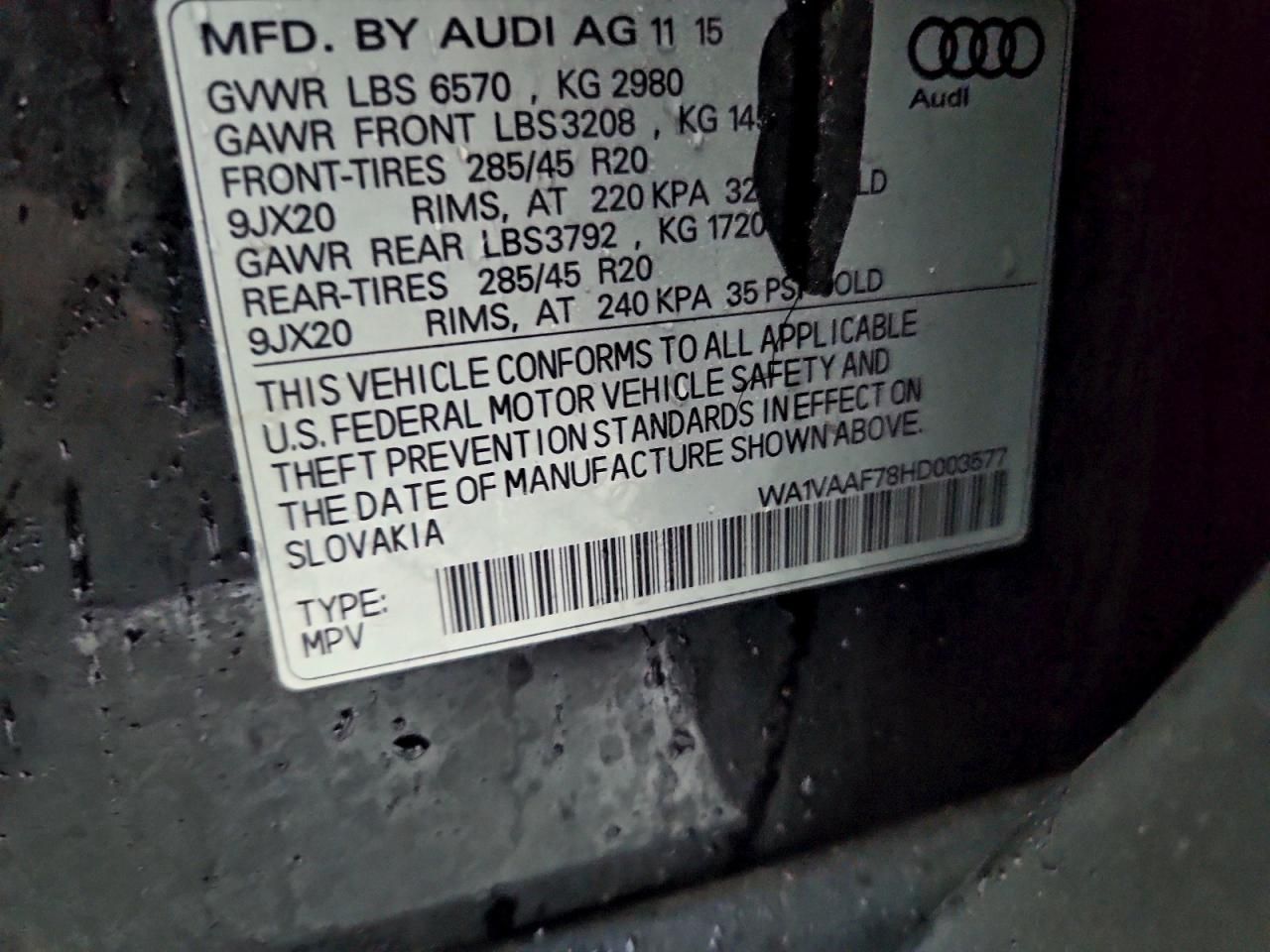 2017 Audi Q7 Prestige