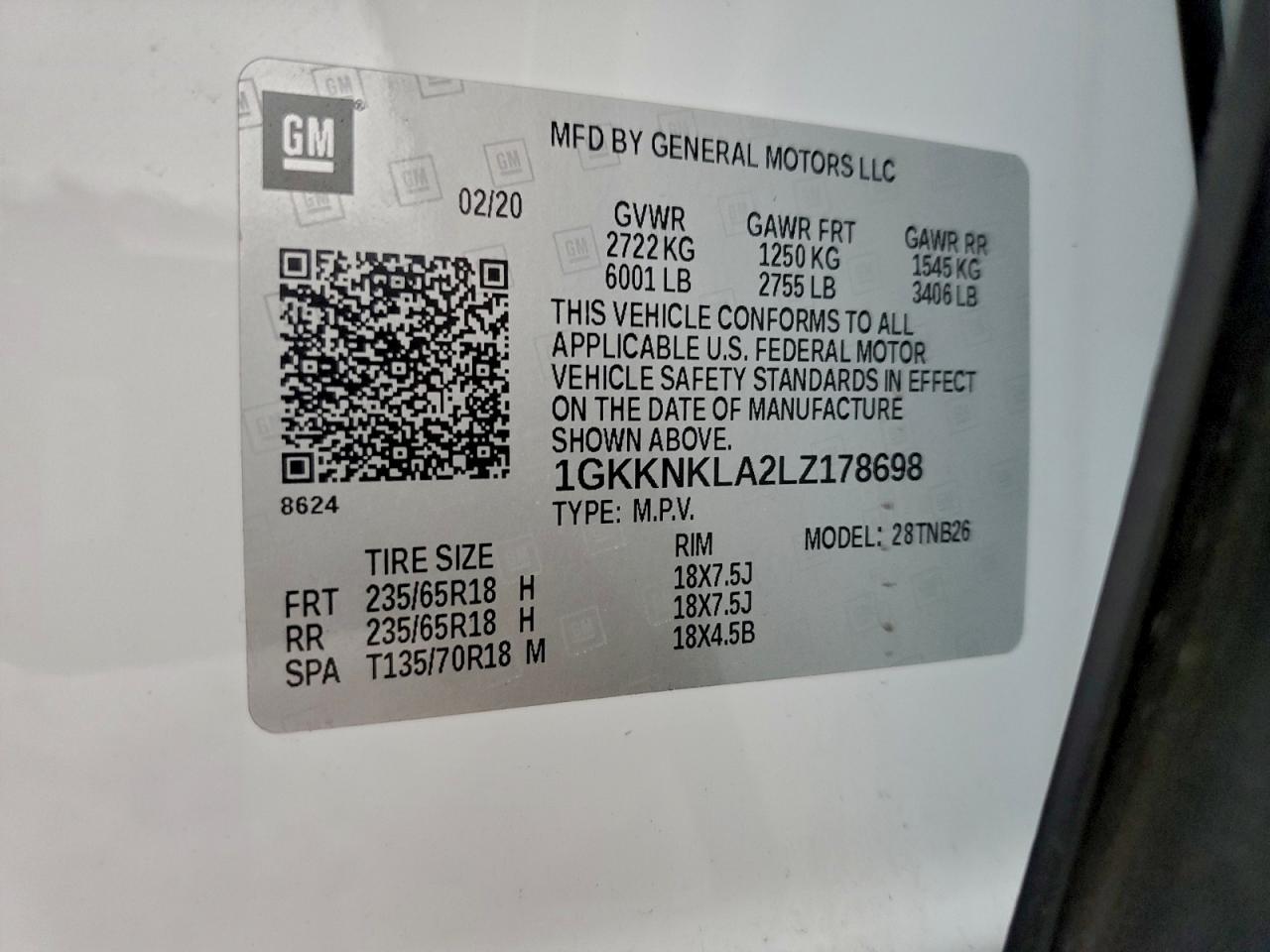 2020 GMC Acadia sle