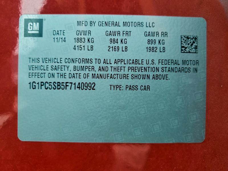 2015 Chevrolet Cruze lt
