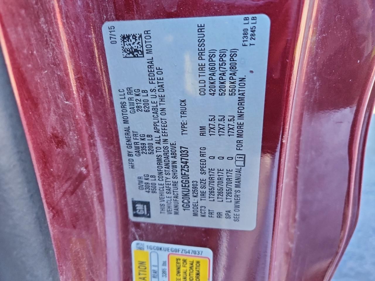 2015 Chevrolet 2015 Chev Silv1500 2