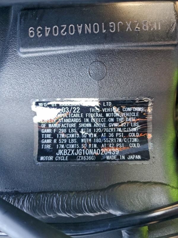 2022 Kawasaki ZX636 K