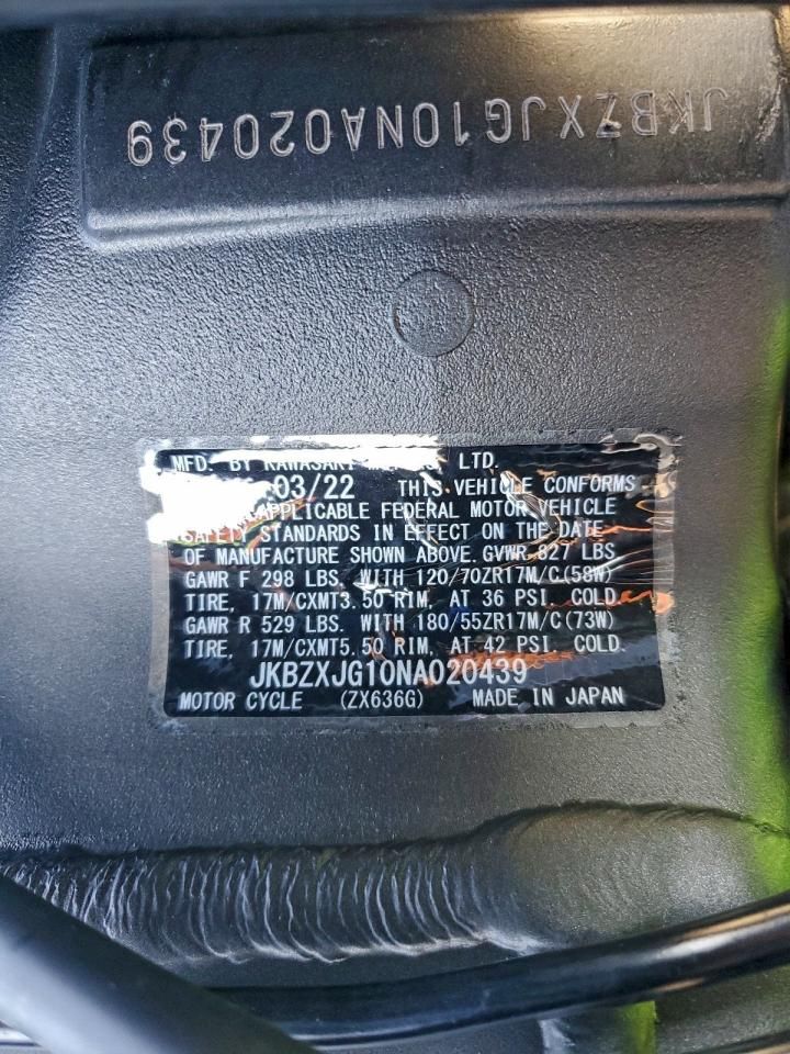 2022 Kawasaki ZX636 K