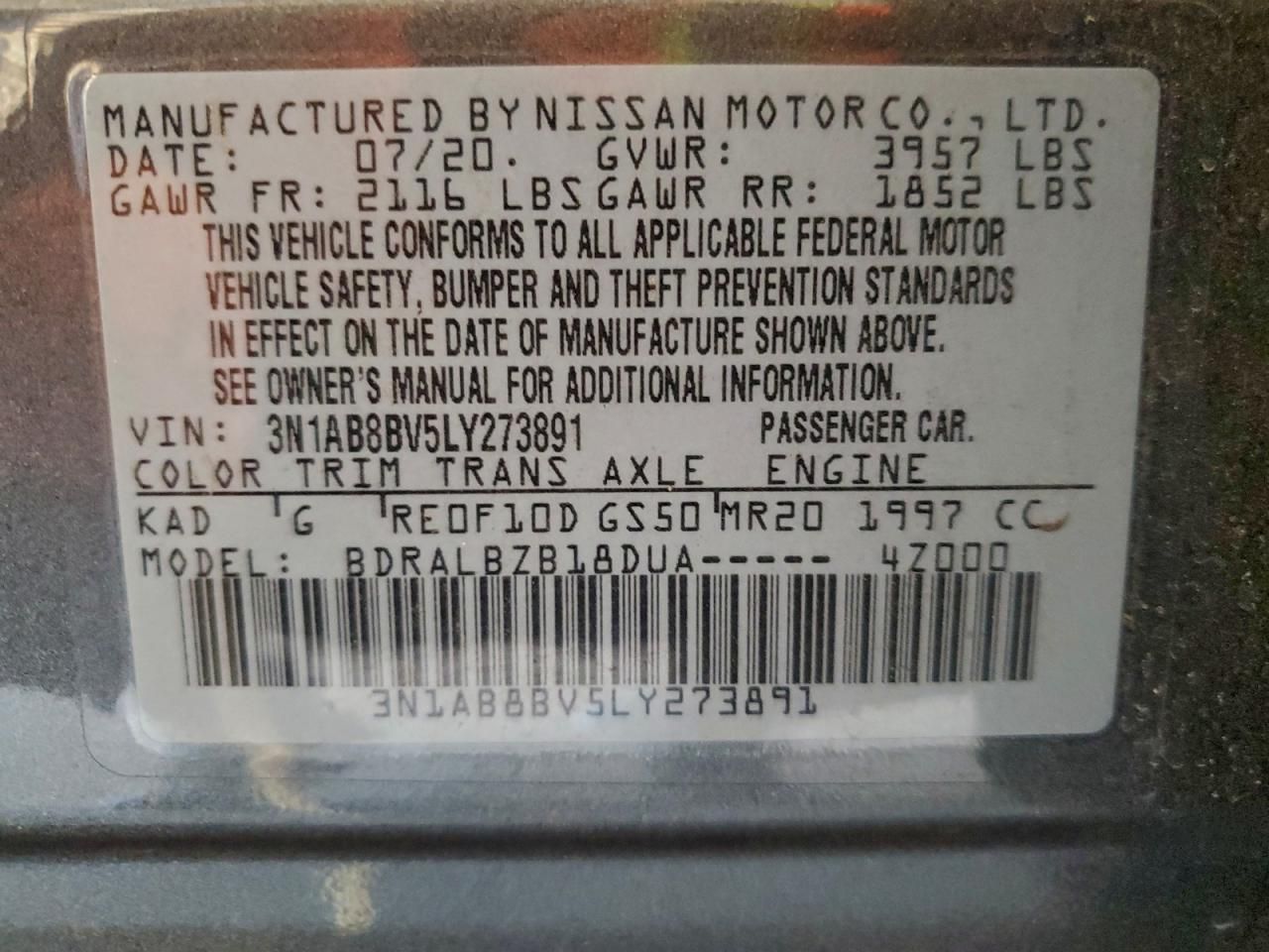 2020 Nissan Sentra s