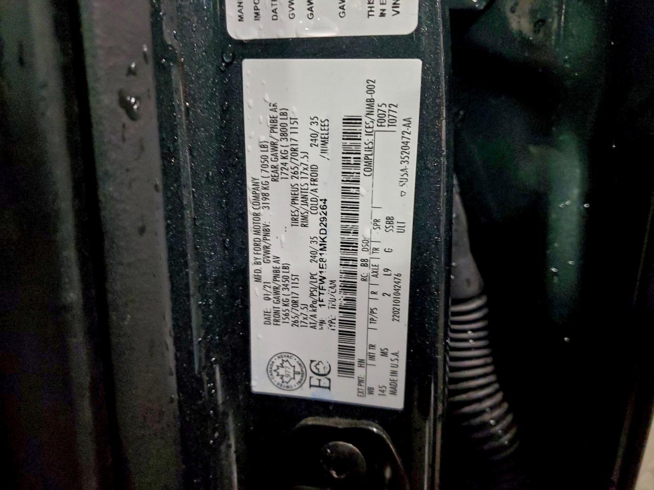 2021 Ford F150 Supercrew