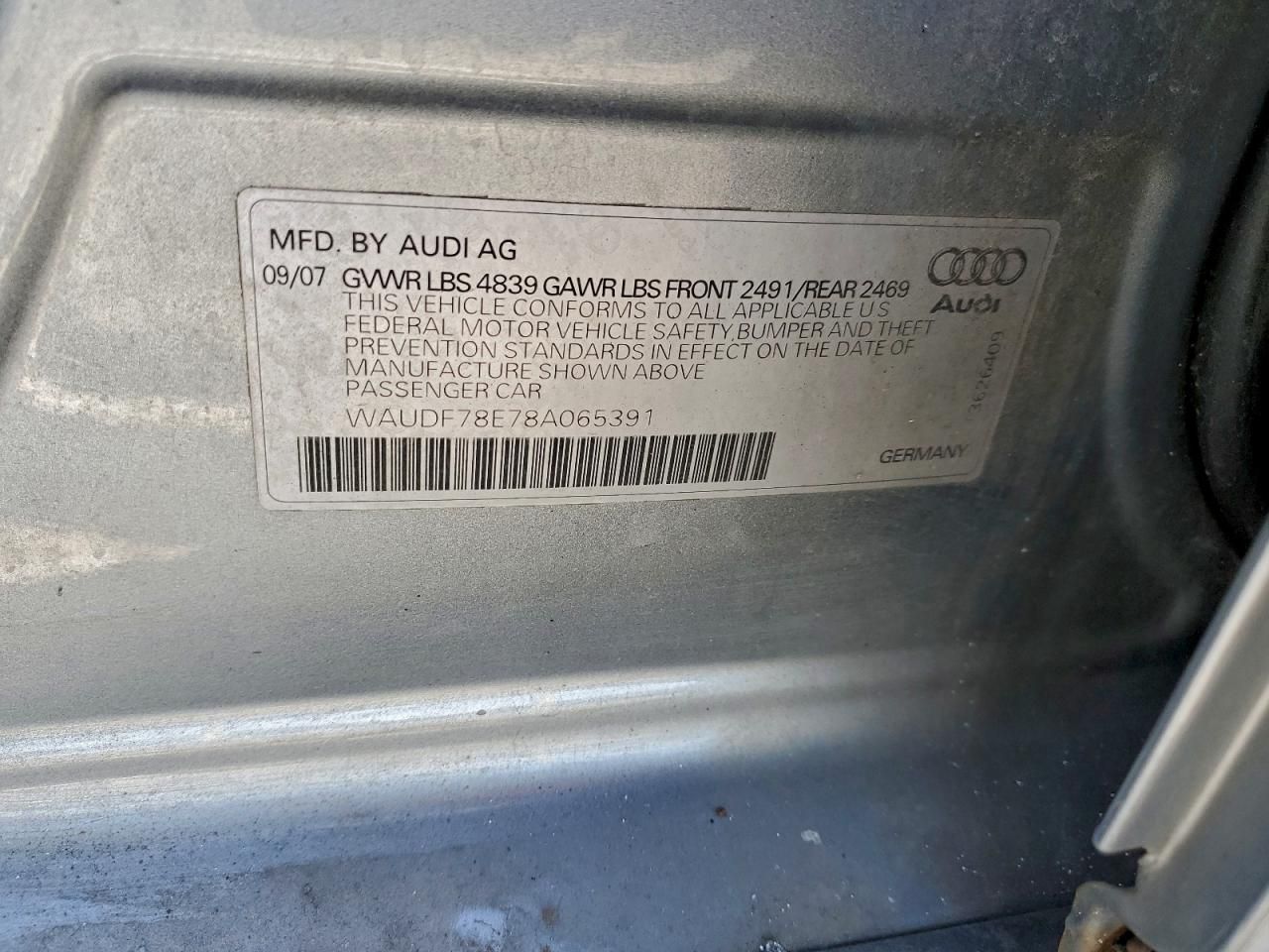 2008 Audi A4 2.0t Quattro