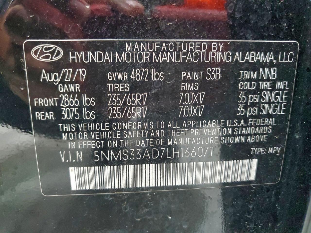 2020 Hyundai Santa fe sel