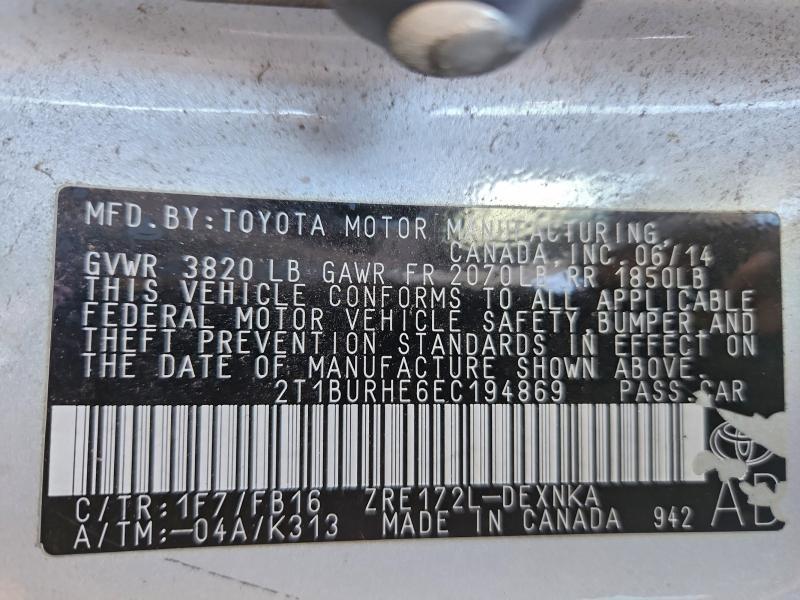 2014 Toyota Corolla l