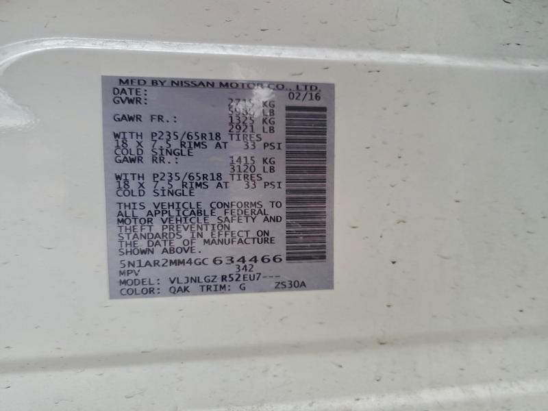 2016 Nissan Pathfinder sl