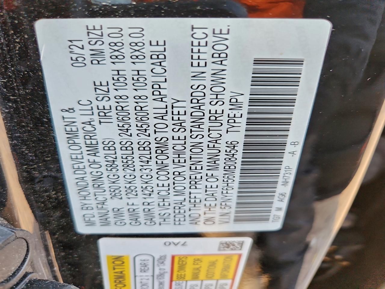 2021 Honda Pilot exl